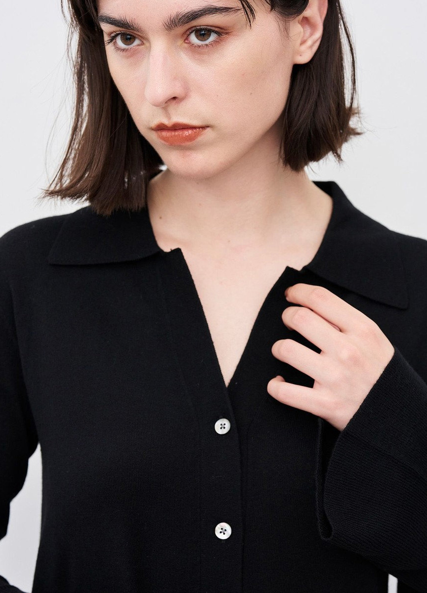 高針織密度針織長版外套